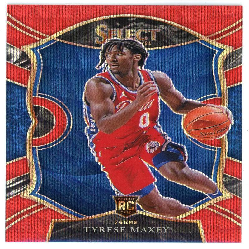 Tyrese Maxey 2020-21 Panini Select Concourse Red Prizm Rookie Card #81