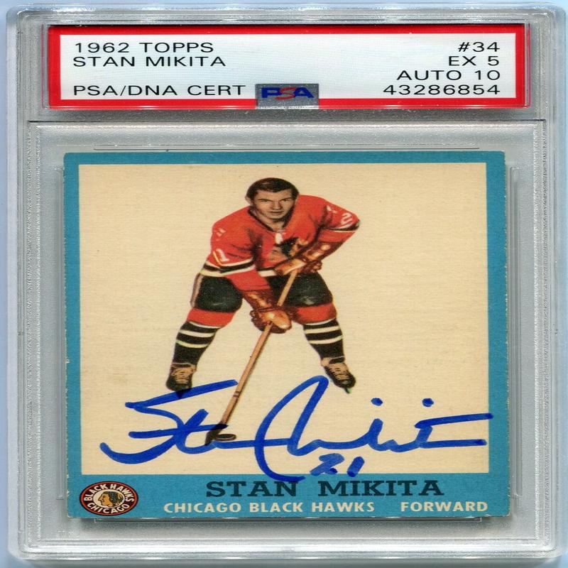 Stan Mikita Autographed 1962-63 Topps Card #34 PSA/DNA Certified