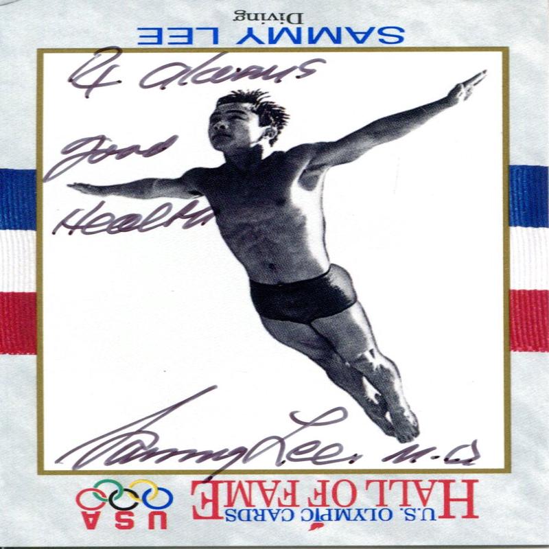 Sammy Lee Autographed 91\' Impel Olympic HOF Card