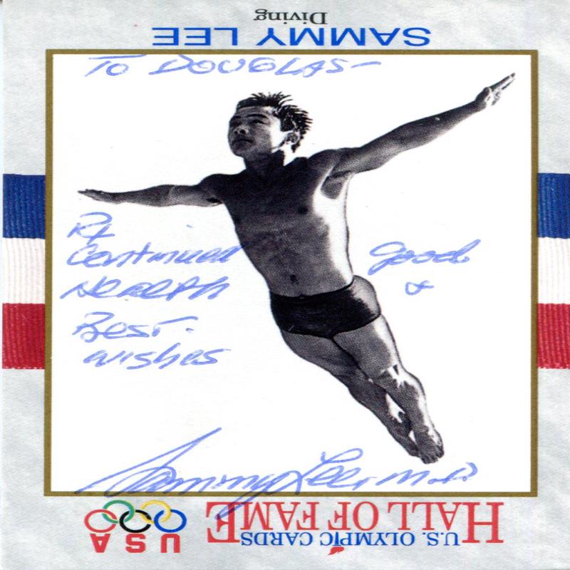 Sammy Lee Autographed 1991 Impel Olympic Hall of Fame Card