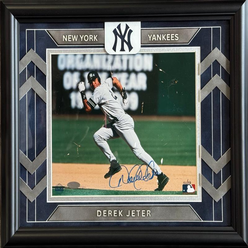 Derek Jeter Autographed 8x10 Framed Baseball Photo L.E. 51/56 (Steiner)