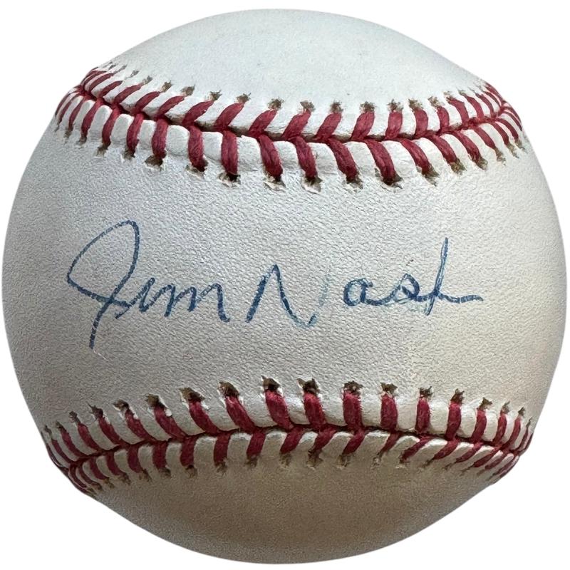 Jim Nash Autographed Official American League Baseball
