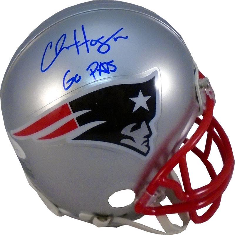 Chris Hogan \"Go Pats\" Autographed New England Patriots Mini Helmet (JSA)