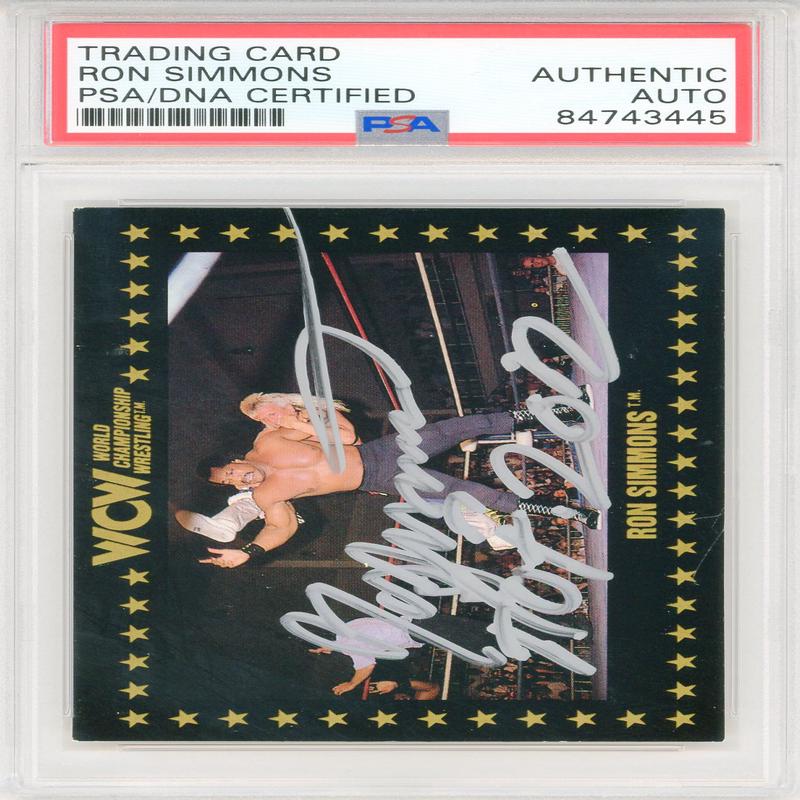 Ron Simmons \"HOF 2012\" Autographed 1991 WCW Card #16 (PSA Auto)