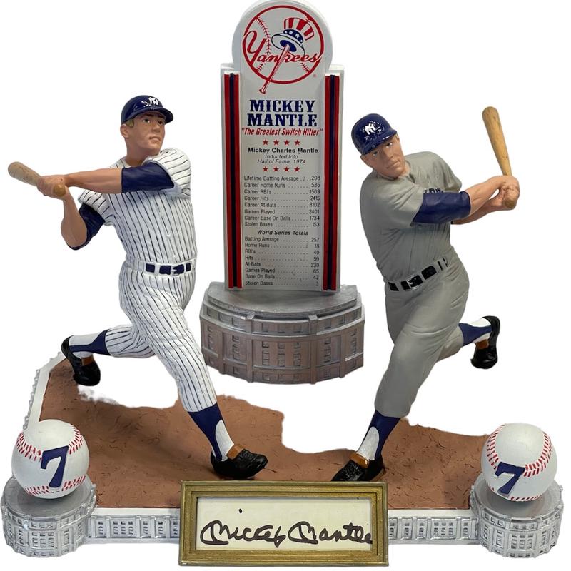 Mickey Mantle Signed Sports Impressions \"The Greatest Switch Hitter\" Figurine with Box