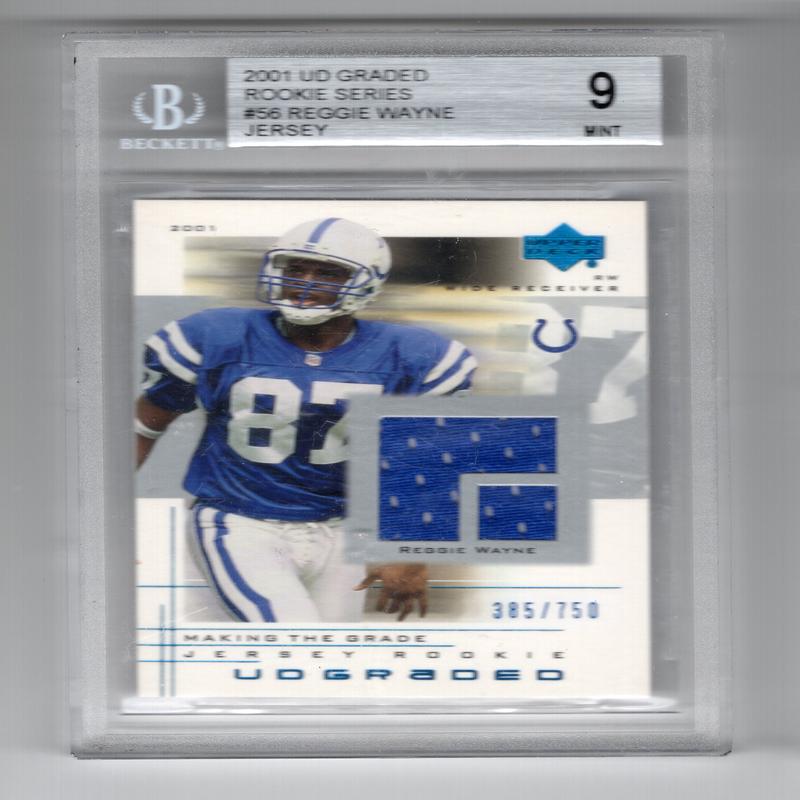 Reggie Wayne 2001 Upped Deck Graded Rookie Series #56 BGS Mint 9 Card